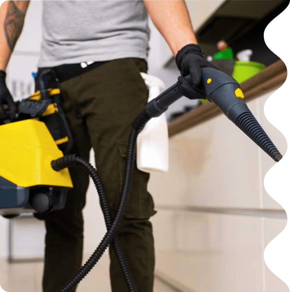 Person vacuuming